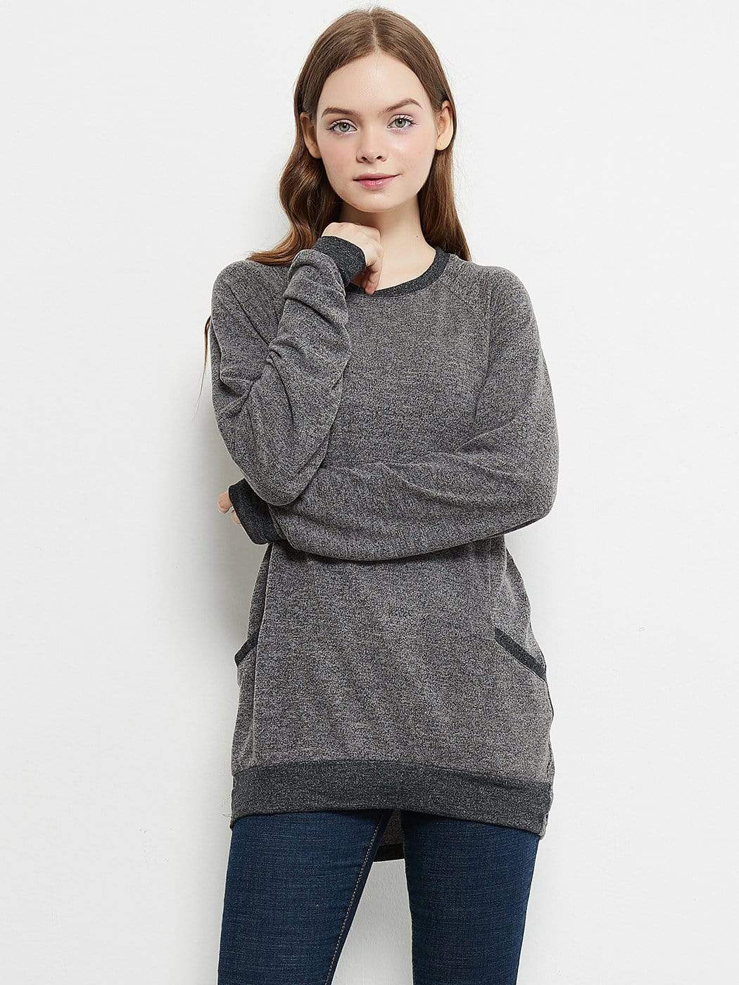 Anna-Kaci Long Sleeve Pocket Front Pullover | Anna-Kaci