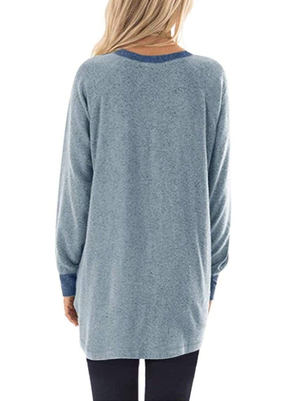 Anna-Kaci Long Sleeve Pocket Front Pullover | Anna-Kaci