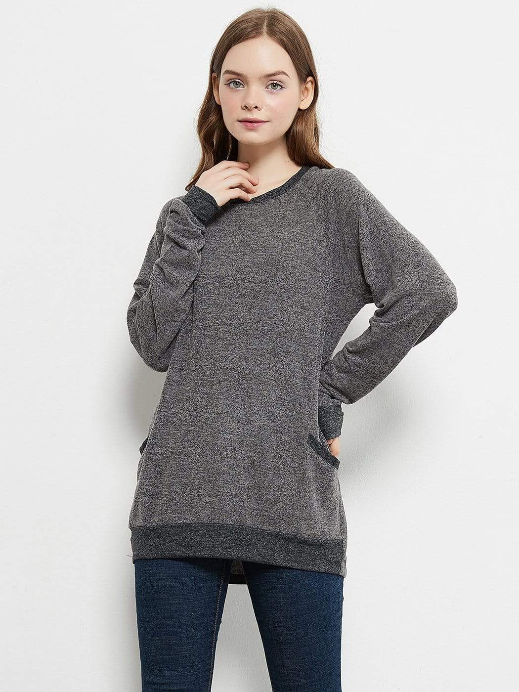 Anna-Kaci Long Sleeve Pocket Front Pullover | Anna-Kaci