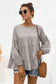 Anna-Kaci Long Sleeve Ruffle Tiered Layered Round Neck Lightweight Top for Woemn