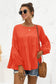 Anna-Kaci Long Sleeve Ruffle Tiered Layered Round Neck Lightweight Top for Woemn