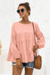 Anna-Kaci Long Sleeve Ruffle Tiered Layered Round Neck Lightweight Top for Woemn