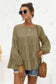 Anna-Kaci Long Sleeve Ruffle Tiered Layered Round Neck Lightweight Top for Woemn