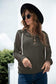 Anna-Kaci Mixed Two Tone Knitted Button Up Adjustable Drawstring Hoodie for Women