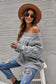 Anna-Kaci Off Shoulder Long Sleeve Oversized Cable Knit Sweater for Women