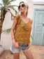 Anna-Kaci One Shoulder Ruffle Dot Print Patterned Summer Cami Blouse for Women