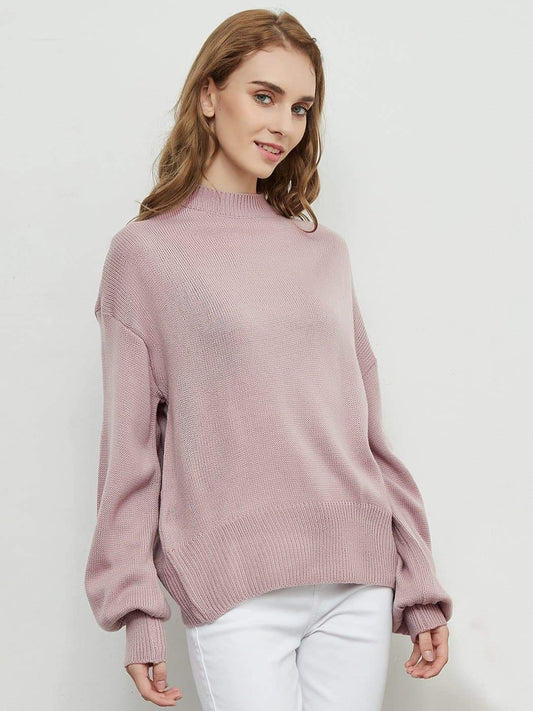 Anna-Kaci Open Back Tied Bow Knitted Chunky Long Sleeve Sweater for Women