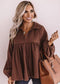 Anna-Kaci Oversized Ruffle Lantern Long Sleeve Flare Top for Women