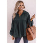 Anna-Kaci Oversized Ruffle Lantern Long Sleeve Flare Top for Women