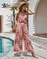 Anna-Kaci Paisley Print Ruffle Front Cami Jumpsuit Boho Wide Leg for Women
