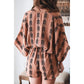 Anna-Kaci Pine Tree Native American Print Tied Waist Half Sleeve Romper for Women