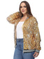 Anna-Kaci Plus Size Sequin Bomber Jacket for Women by Anna-Kaci Large / Gold
