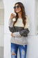 Anna-Kaci Round Neck Color Block Long Sleeve Textured Knit Sweater for Women