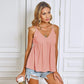 Anna-Kaci Ruffle Casual Lounge V Neck Cami Top for Women