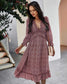 Anna-Kaci Ruffle Dot Printed Spring Maxi Long Sleeve Dress | Anna-Kaci Burgundy / Small 0-4