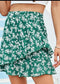 Anna-Kaci Ruffle Floral Layed Ruffle Summer Skirt with Elastic Waist for Women
