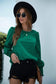 Anna-Kaci Shiny Smocked Cuff Long Sleeve Top Solid for Women