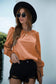 Anna-Kaci Shiny Smocked Cuff Long Sleeve Top Solid for Women