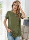 Anna-Kaci Side Button Spring Green T-Shirt Tee for Women