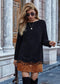 Anna-Kaci Soft Knit Tassel Hem Long Sleeve Solid Sweater for Women