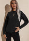 Anna-Kaci Solid Basic Knit Long Sleeve Sweater High Neck for Women Large 8-10 / Black