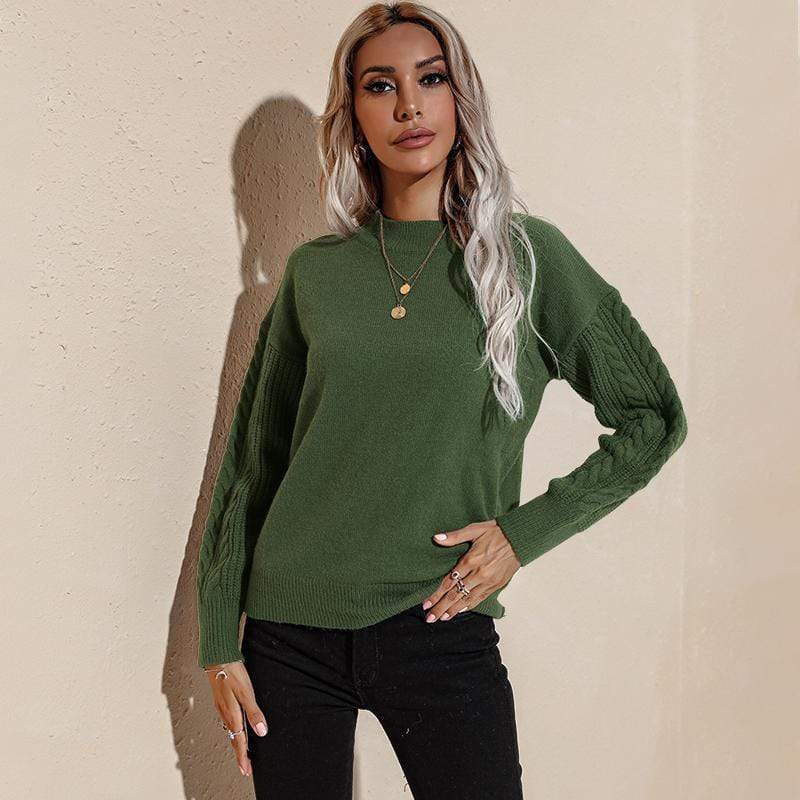 Anna-Kaci Solid Basic Knit Long Sleeve Sweater High Neck for Women