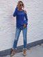 Anna-Kaci Solid Color Cold Shoulder Long Sleeve Ribbed Knit Top for Women