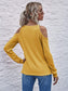 Anna-Kaci Solid Color Cold Shoulder Long Sleeve Ribbed Knit Top for Women