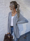 Anna-Kaci Solid Color Open Front Asymmetrical Hem Long Cardigan for Women