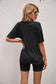 Anna-Kaci Solid Color Round Neck Drop Shoulder Tee and Biker Shorts Set
