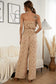 Anna-Kaci Strapless Floral Print Tied Waist Chic Wide Leg Jumpsuit for Women