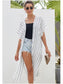 Anna-Kaci Stripe Short Sleeve Kimono Outerwear | Womens | Anna-Kaci One Size / White
