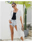 Anna-Kaci Stripe Short Sleeve Kimono Outerwear | Womens | Anna-Kaci One Size / White