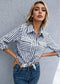 Anna-Kaci Striped Button Collared Long Sleeve Shirt for Women