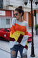 Anna-Kaci Striped Color Blocked Light Knit Long Sleeve Sweater for Women