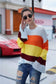 Anna-Kaci Striped Color Blocked Light Knit Long Sleeve Sweater for Women