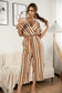 Anna-Kaci Striped Jumpsuit Romper V Neck Short Sleeve Wide Leg for Women