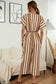 Anna-Kaci Striped Jumpsuit Romper V Neck Short Sleeve Wide Leg for Women