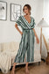 Anna-Kaci Striped Jumpsuit Romper V Neck Short Sleeve Wide Leg for Women