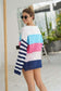 Anna-Kaci Striped Knitted Color Block Long Sleeve Light Sweater Top for Women Large 8-10 / Blue