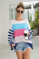 Anna-Kaci Striped Knitted Color Block Long Sleeve Light Sweater Top for Women