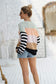 Anna-Kaci Striped Knitted Color Block Long Sleeve Light Sweater Top for Women