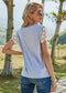 Anna-Kaci Summer Top with Applique Lace Short Sleeves Round Neck Tee for Women