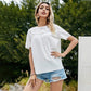 Anna-Kaci Summer Upper Eyelet Blouse for Women