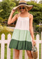 Anna-Kaci Three Tier Gradient Colorblock Baby Doll Cami Dress for Women