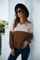 Anna-Kaci Two Tone Knitted Long Sleeve Sweater V Neck For Women