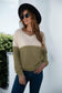 Anna-Kaci Two Tone Knitted Long Sleeve Sweater V Neck For Women