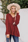 Anna-Kaci V Neck Button Front Long Sleeve Ruffle Peplum Blouse for Women