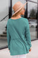 Anna-Kaci V Neck Button Front Long Sleeve Ruffle Peplum Blouse for Women Large 8-10 / Teal