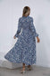 Anna-Kaci V Neck Collar Bishop Sleeve Floral Print High Low Dress for Women